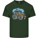 Xmas Tractor Farming Farmer Christmas Mens Cotton T-Shirt Tee Top Forest Green