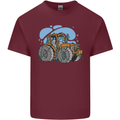 Xmas Tractor Farming Farmer Christmas Mens Cotton T-Shirt Tee Top Maroon