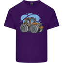 Xmas Tractor Farming Farmer Christmas Mens Cotton T-Shirt Tee Top Purple