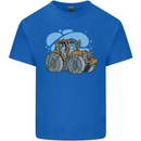 Xmas Tractor Farming Farmer Christmas Mens Cotton T-Shirt Tee Top Royal Blue