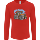 Xmas Tractor Farming Farmer Christmas Mens Long Sleeve T-Shirt Red