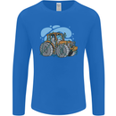 Xmas Tractor Farming Farmer Christmas Mens Long Sleeve T-Shirt Royal Blue