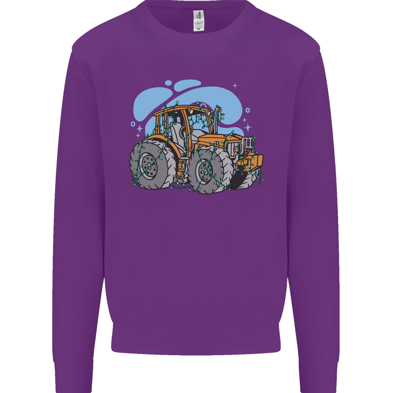 Xmas Tractor Farming Farmer Christmas Mens Sweatshirt Jumper Purple