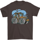 Xmas Tractor Farming Farmer Christmas Mens T-Shirt 100% Cotton Dark Chocolate