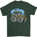 Xmas Tractor Farming Farmer Christmas Mens T-Shirt 100% Cotton Forest Green