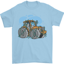 Xmas Tractor Farming Farmer Christmas Mens T-Shirt 100% Cotton Light Blue