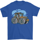 Xmas Tractor Farming Farmer Christmas Mens T-Shirt 100% Cotton Royal Blue