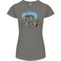 Xmas Tractor Farming Farmer Christmas Womens Petite Cut T-Shirt Charcoal