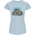 Xmas Tractor Farming Farmer Christmas Womens Petite Cut T-Shirt Light Blue
