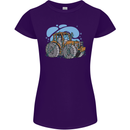 Xmas Tractor Farming Farmer Christmas Womens Petite Cut T-Shirt Purple