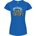 Xmas Tractor Farming Farmer Christmas Womens Petite Cut T-Shirt Royal Blue