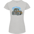 Xmas Tractor Farming Farmer Christmas Womens Petite Cut T-Shirt Sports Grey