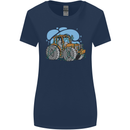 Xmas Tractor Farming Farmer Christmas Womens Wider Cut T-Shirt Navy Blue