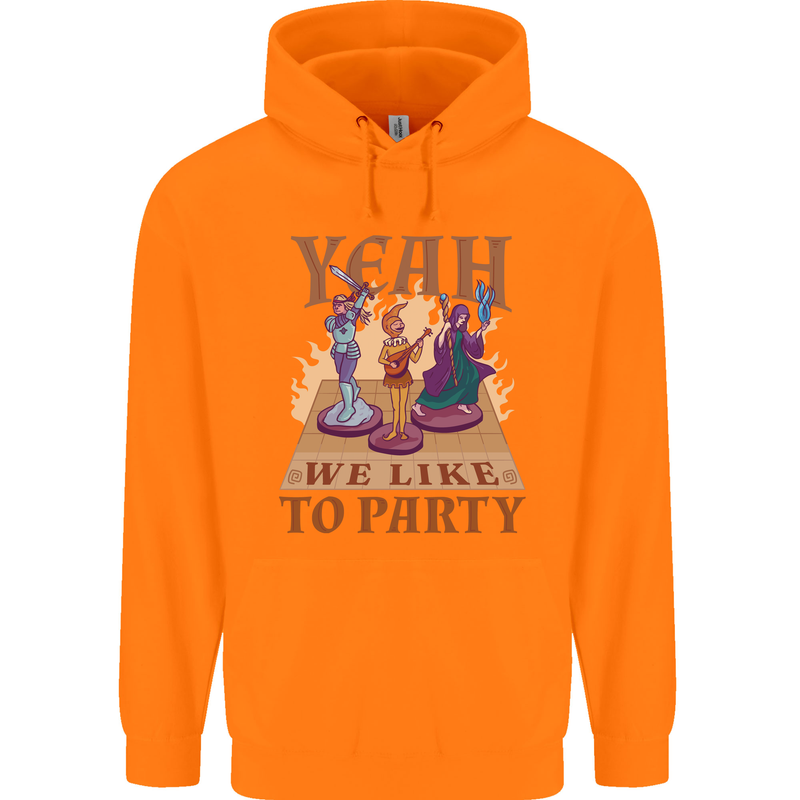 Yeah We Like to Party Role Playing Game RPG Childrens Kids Hoodie Orange