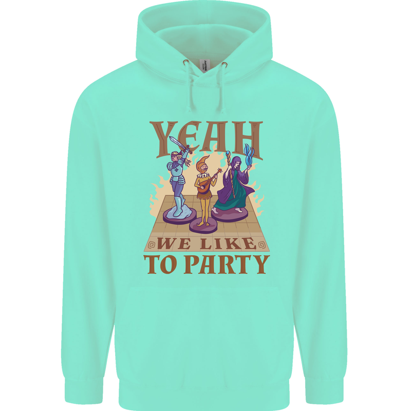 Yeah We Like to Party Role Playing Game RPG Childrens Kids Hoodie Peppermint