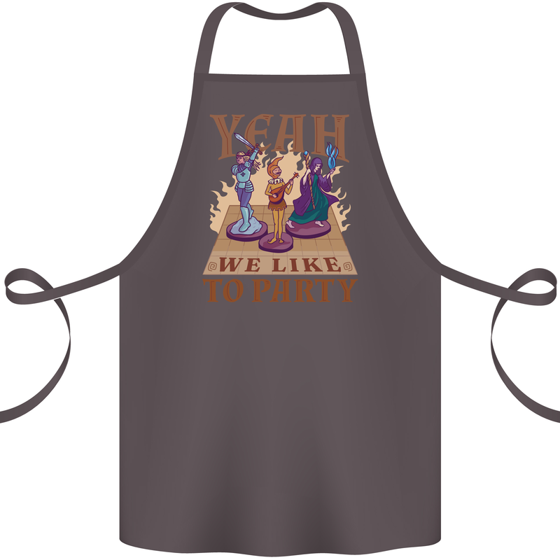 Yeah We Like to Party Role Playing Game RPG Cotton Apron 100% Organic Dark Grey