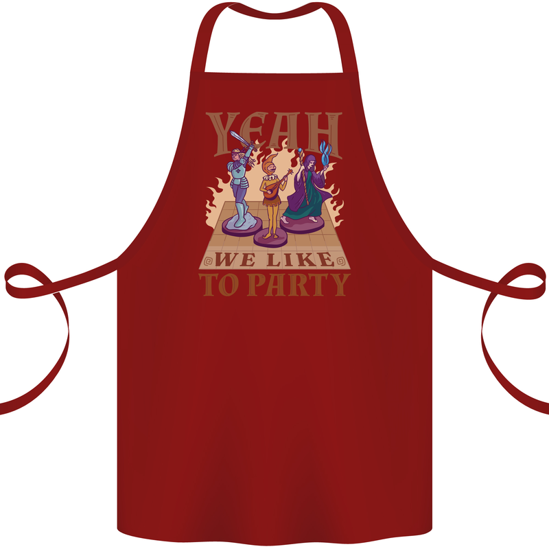 Yeah We Like to Party Role Playing Game RPG Cotton Apron 100% Organic Maroon