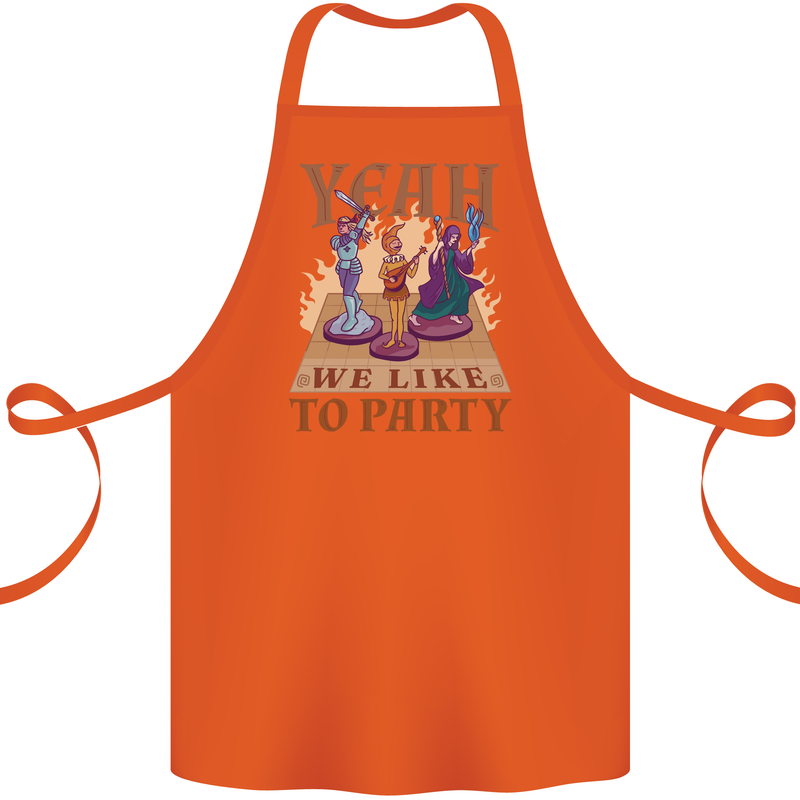 Yeah We Like to Party Role Playing Game RPG Cotton Apron 100% Organic Orange
