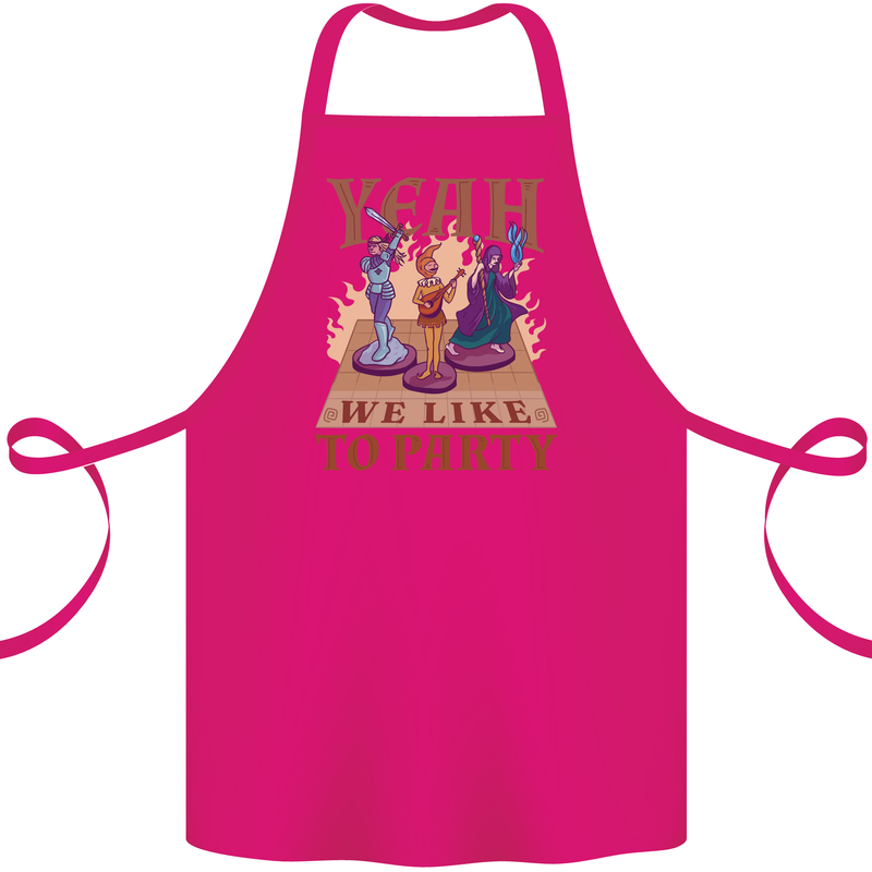Yeah We Like to Party Role Playing Game RPG Cotton Apron 100% Organic Pink