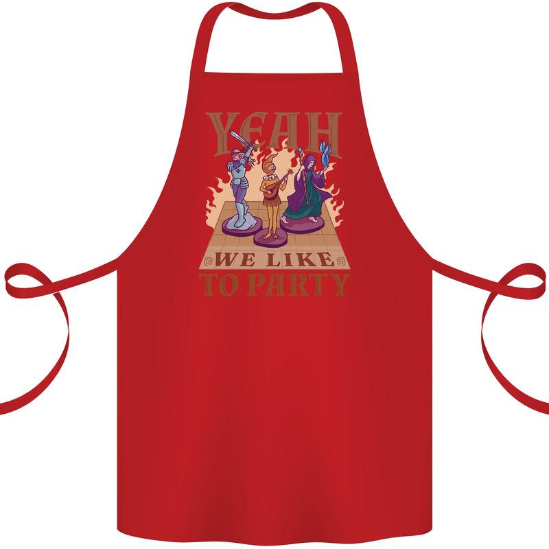 Yeah We Like to Party Role Playing Game RPG Cotton Apron 100% Organic Red