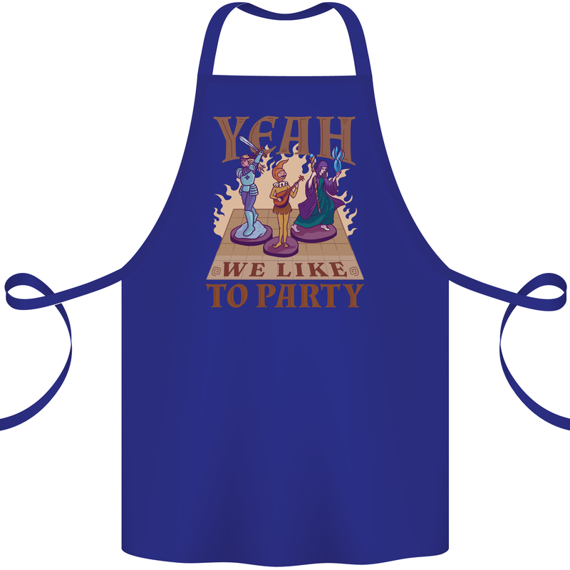 Yeah We Like to Party Role Playing Game RPG Cotton Apron 100% Organic Royal Blue