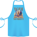 Yeah We Like to Party Role Playing Game RPG Cotton Apron 100% Organic Turquoise