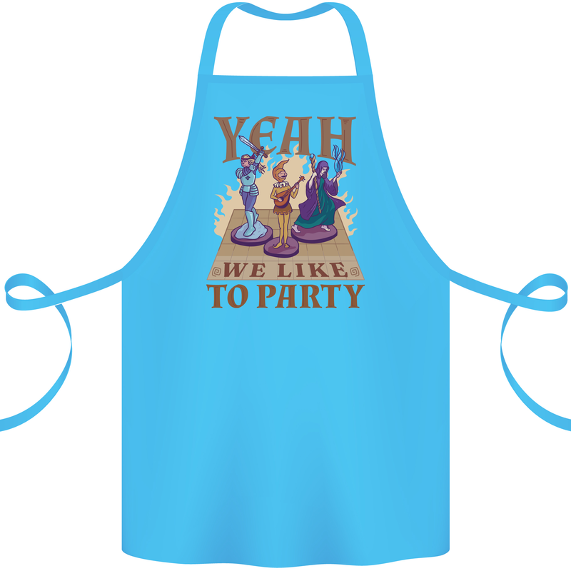 Yeah We Like to Party Role Playing Game RPG Cotton Apron 100% Organic Turquoise