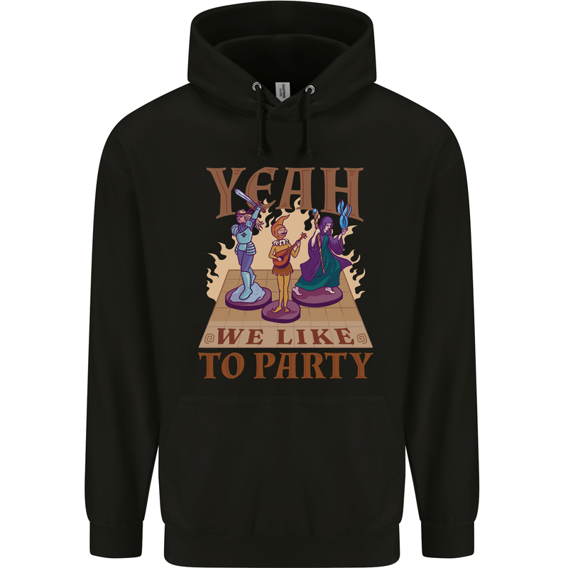 Yeah We Like to Party Role Playing Game RPG Mens 80% Cotton Hoodie Black