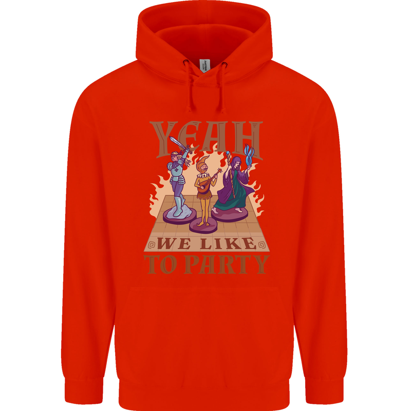 Yeah We Like to Party Role Playing Game RPG Mens 80% Cotton Hoodie Bright Red