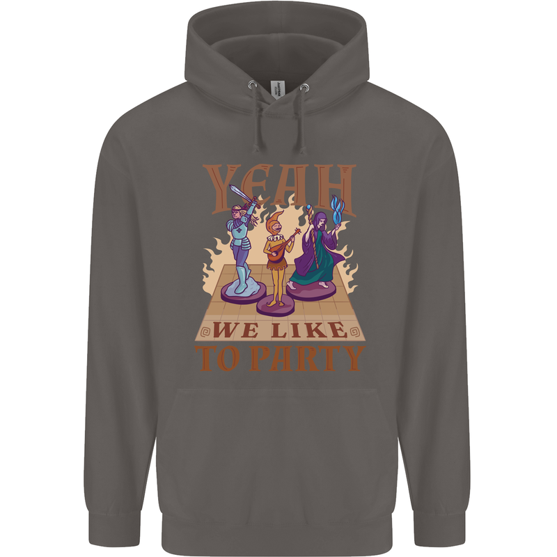 Yeah We Like to Party Role Playing Game RPG Mens 80% Cotton Hoodie Charcoal