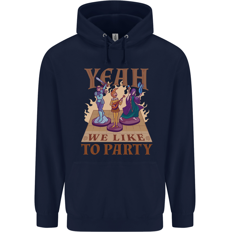 Yeah We Like to Party Role Playing Game RPG Mens 80% Cotton Hoodie Navy Blue