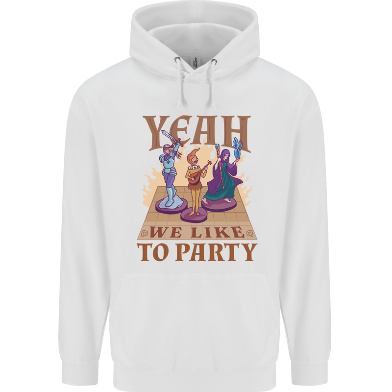Yeah We Like to Party Role Playing Game RPG Mens 80% Cotton Hoodie White