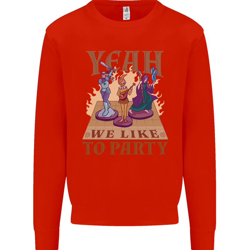 Yeah We Like to Party Role Playing Game RPG Mens Sweatshirt Jumper Bright Red