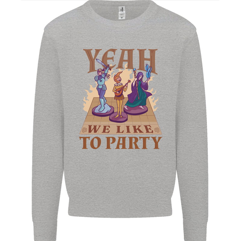 Yeah We Like to Party Role Playing Game RPG Mens Sweatshirt Jumper Sports Grey