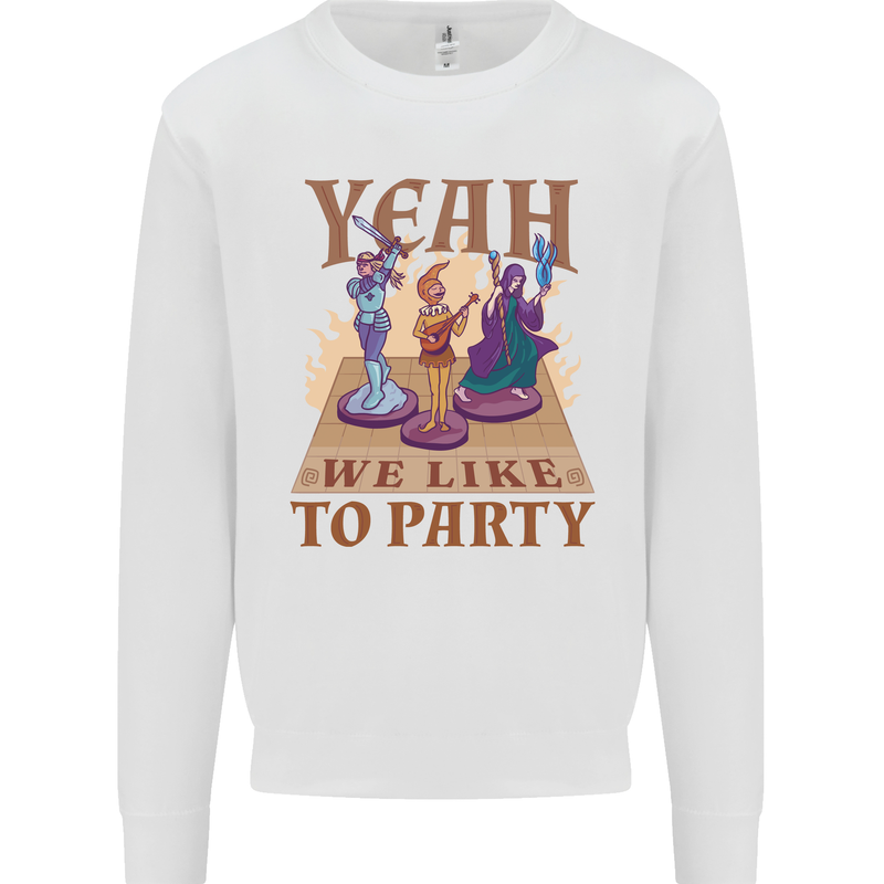 Yeah We Like to Party Role Playing Game RPG Mens Sweatshirt Jumper White
