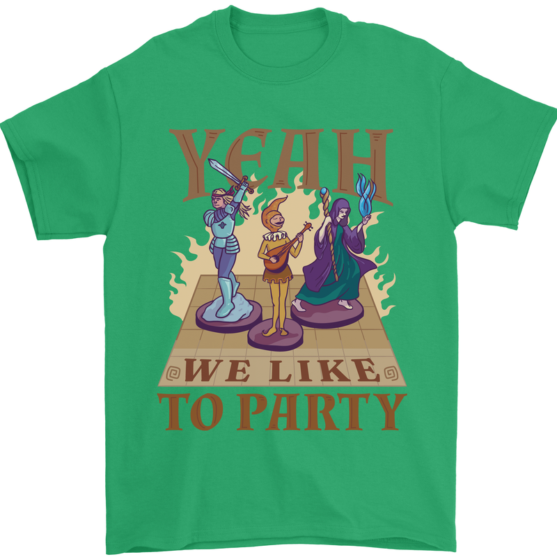 Yeah We Like to Party Role Playing Game RPG Mens T-Shirt Cotton Gildan Irish Green