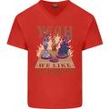 Yeah We Like to Party Role Playing Game RPG Mens V-Neck Cotton T-Shirt Red