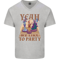 Yeah We Like to Party Role Playing Game RPG Mens V-Neck Cotton T-Shirt Sports Grey