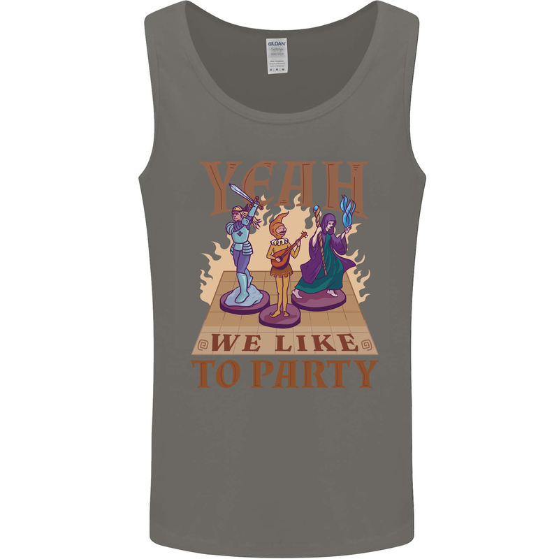 Yeah We Like to Party Role Playing Game RPG Mens Vest Tank Top Charcoal