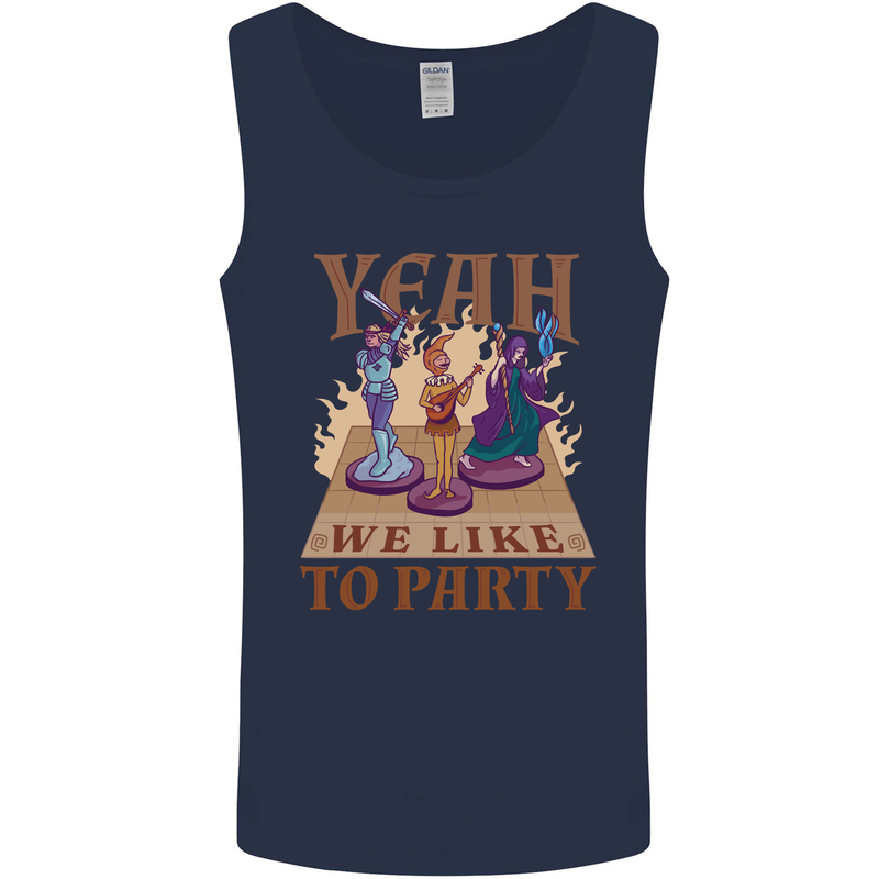 Yeah We Like to Party Role Playing Game RPG Mens Vest Tank Top Navy Blue
