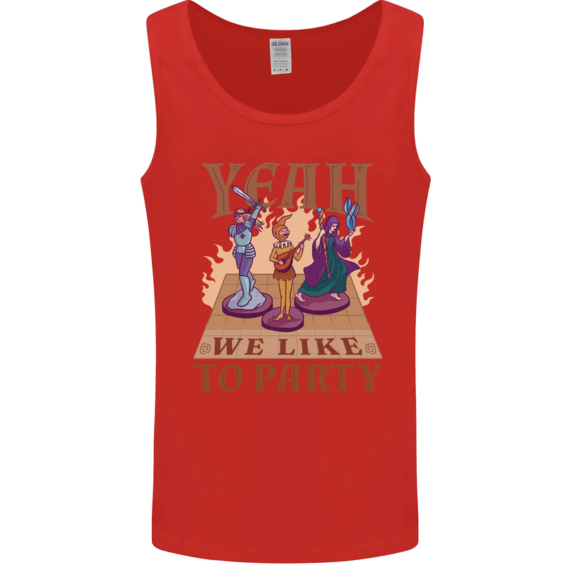 Yeah We Like to Party Role Playing Game RPG Mens Vest Tank Top Red