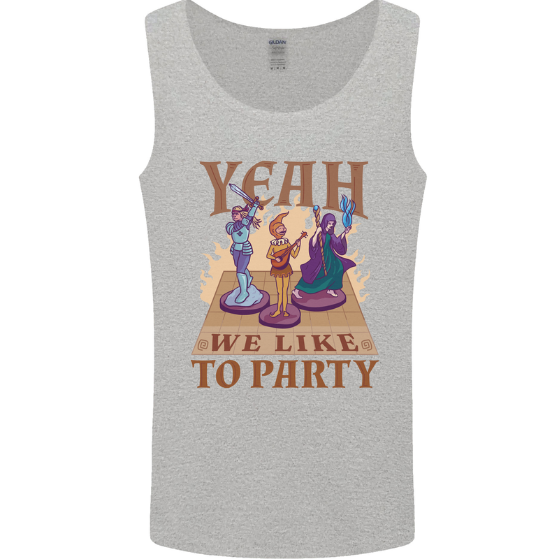 Yeah We Like to Party Role Playing Game RPG Mens Vest Tank Top Sports Grey