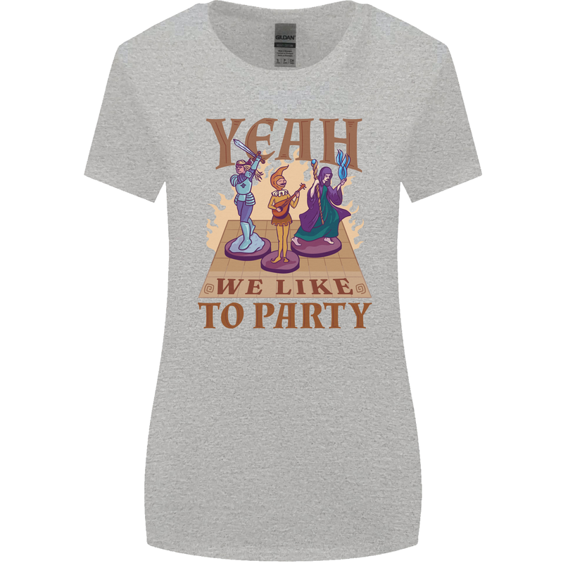 Yeah We Like to Party Role Playing Game RPG Womens Wider Cut T-Shirt Sports Grey