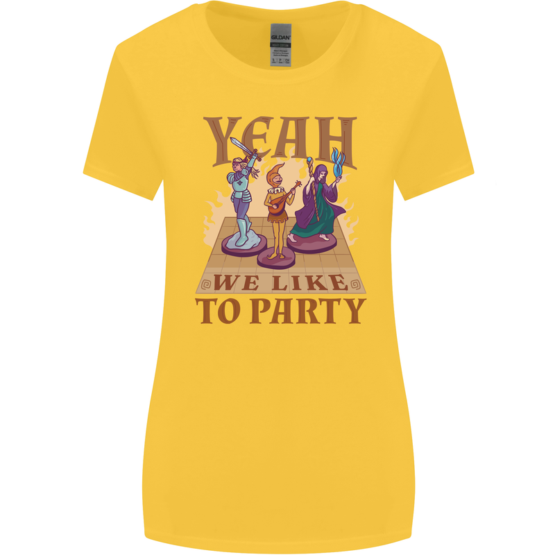 Yeah We Like to Party Role Playing Game RPG Womens Wider Cut T-Shirt Yellow