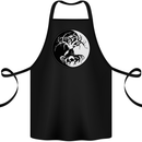 Yggdrasil Tree Cotton Apron 100% Organic Black