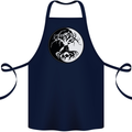 Yggdrasil Tree Cotton Apron 100% Organic Navy Blue