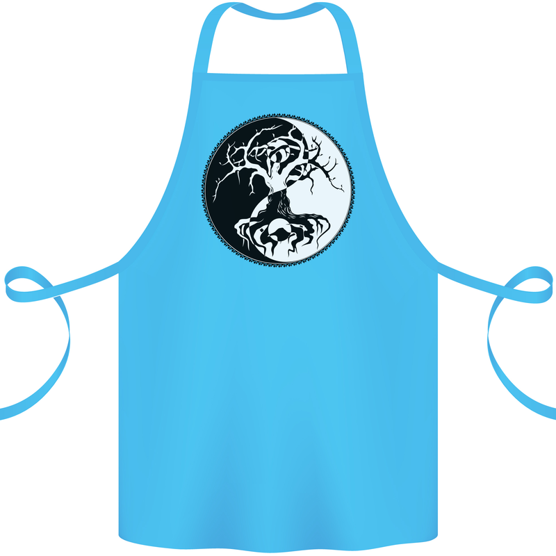 Yggdrasil Tree Cotton Apron 100% Organic Turquoise