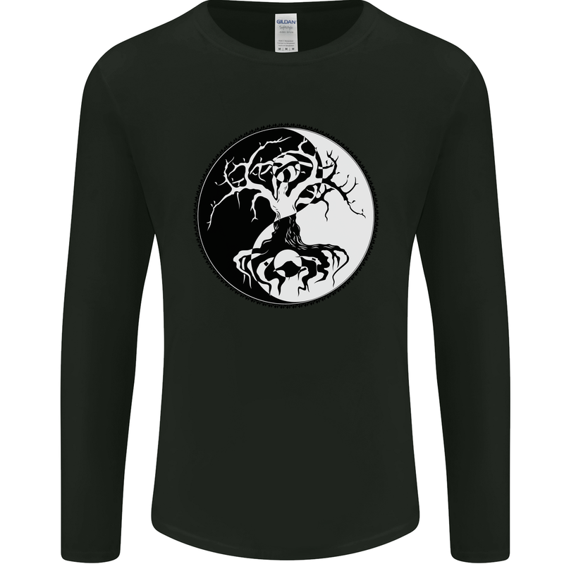 Yggdrasil Tree Mens Long Sleeve T-Shirt Black