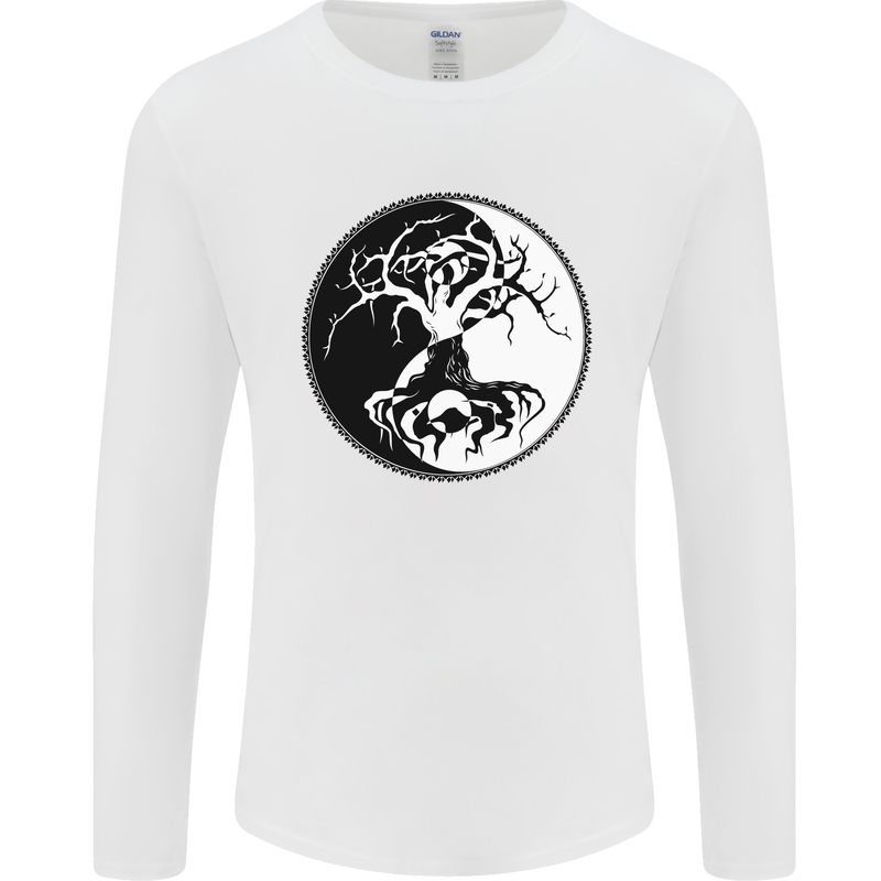 Yggdrasil Tree Mens Long Sleeve T-Shirt White
