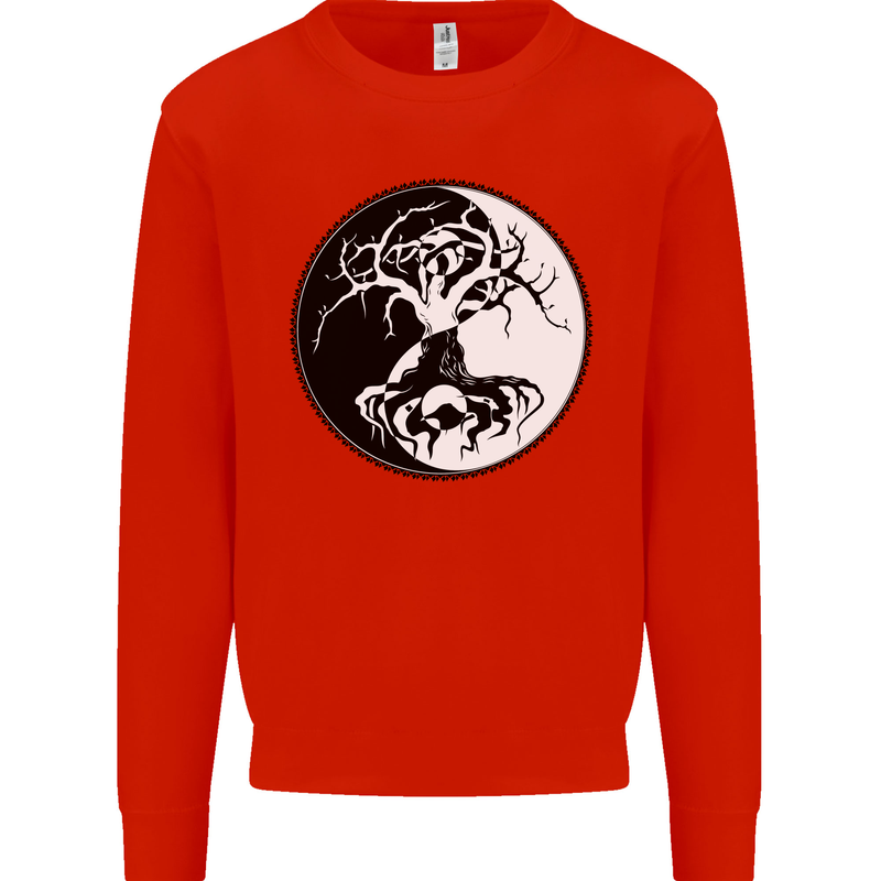 Yggdrasil Tree Mens Sweatshirt Jumper Bright Red